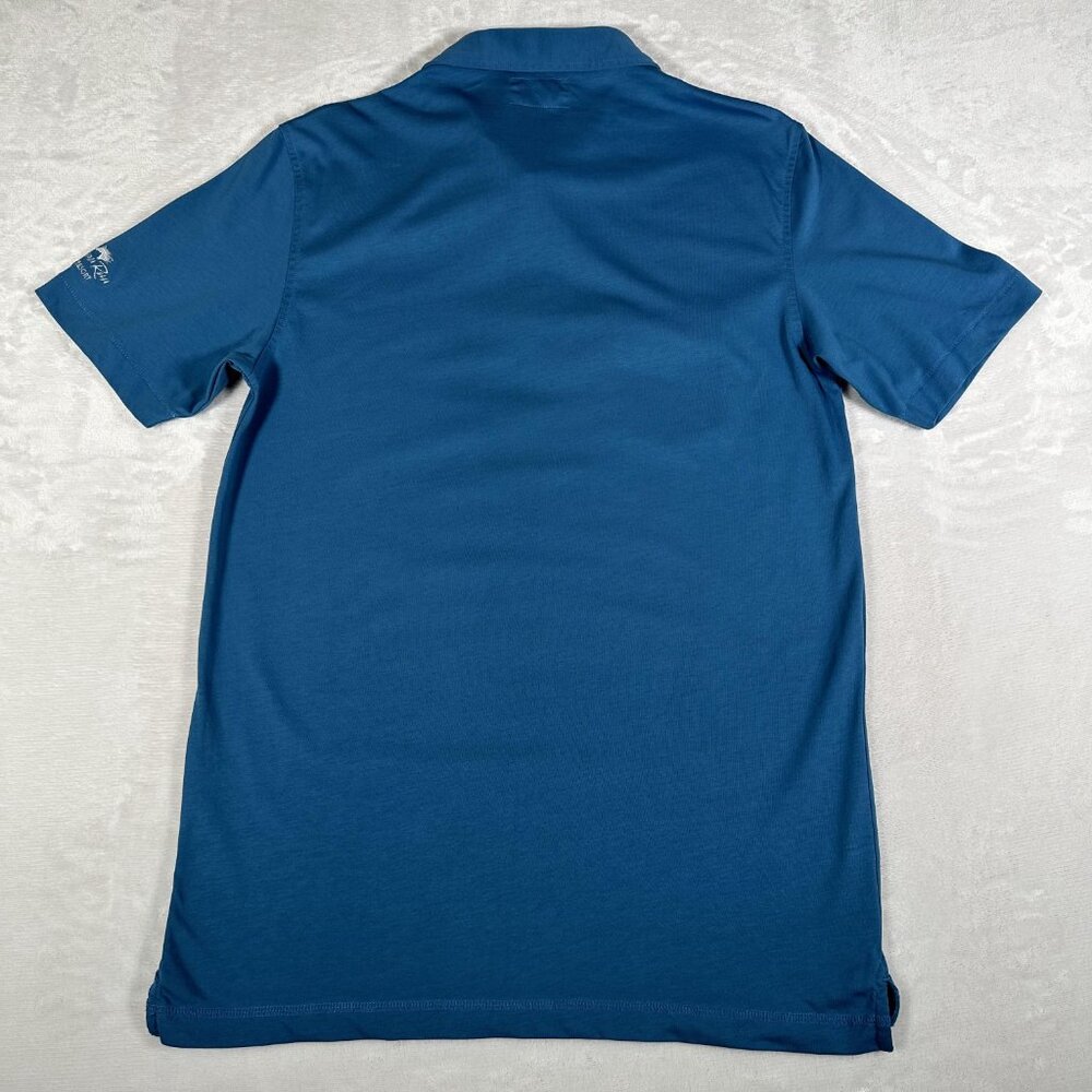 Linksoul Polo Shirt Men Size M Blue Short Sleeve Tempus Fugit 100% Luxury Cotton - Picture 9 of 9